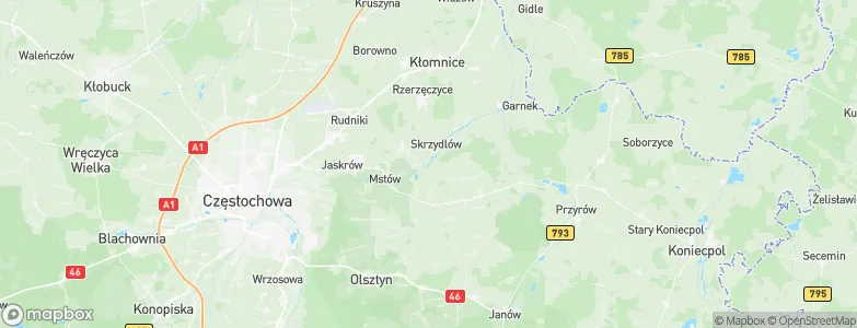 Powiat częstochowski, Poland Map