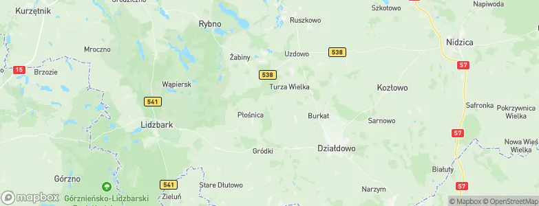 Powiat działdowski, Poland Map