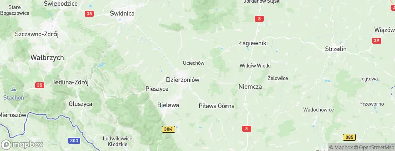 Powiat dzierżoniowski, Poland Map