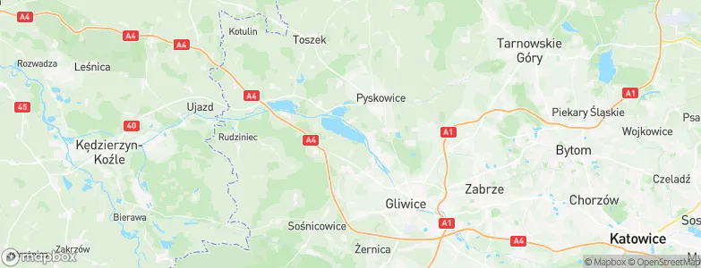Powiat gliwicki, Poland Map