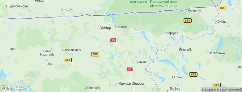 Powiat gołdapski, Poland Map