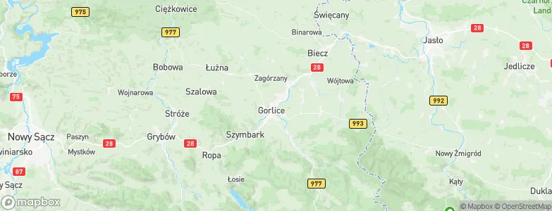 Powiat gorlicki, Poland Map