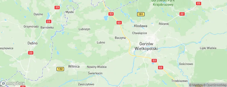Powiat gorzowski, Poland Map