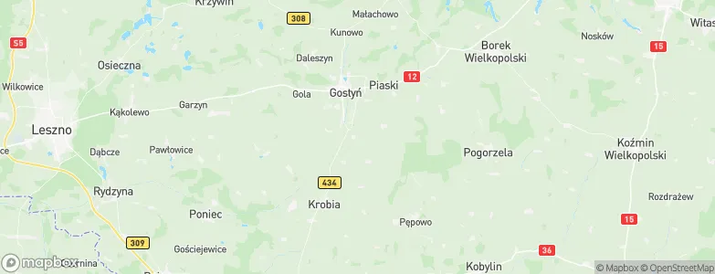 Powiat gostyński, Poland Map