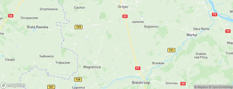 Powiat grójecki, Poland Map