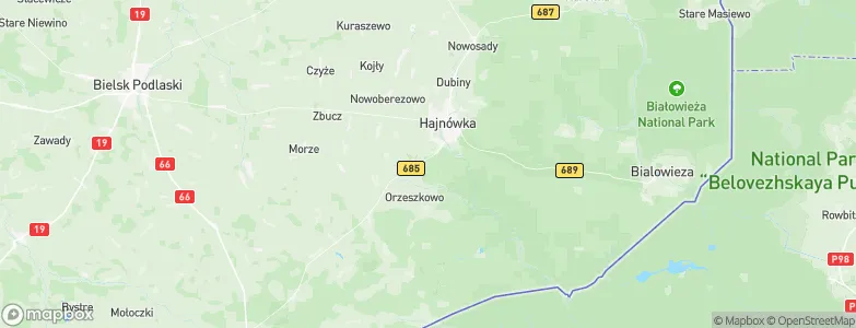 Powiat hajnowski, Poland Map