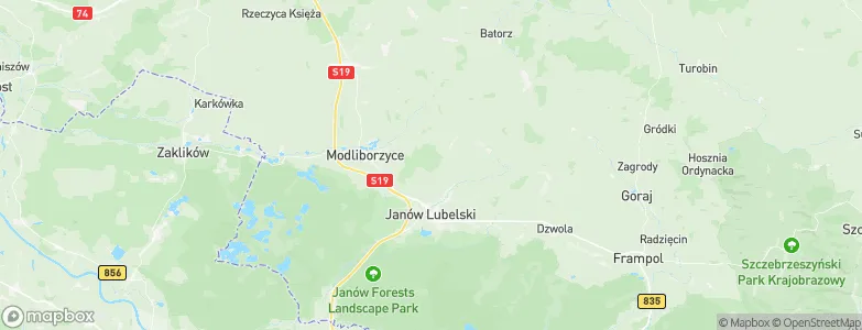 Powiat janowski, Poland Map