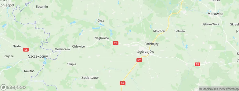 Powiat jędrzejowski, Poland Map