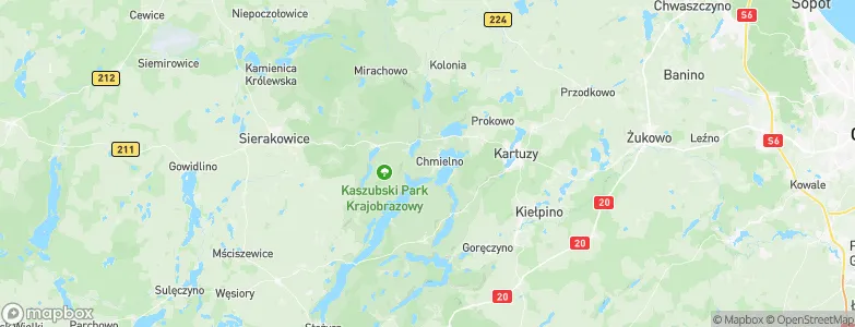 Powiat kartuski, Poland Map