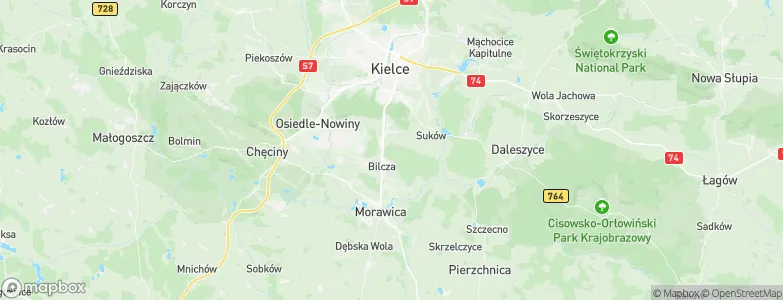 Powiat kielecki, Poland Map