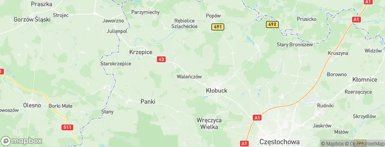 Powiat kłobucki, Poland Map