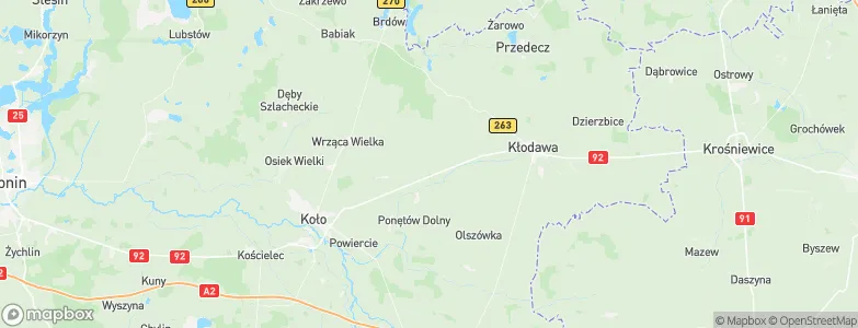 Powiat kolski, Poland Map