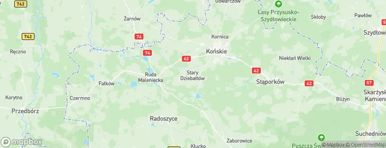 Powiat konecki, Poland Map