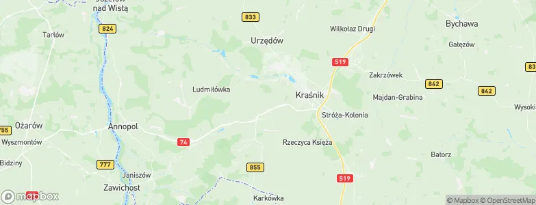 Powiat kraśnicki, Poland Map