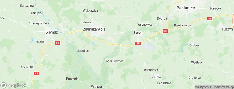 Powiat łaski, Poland Map