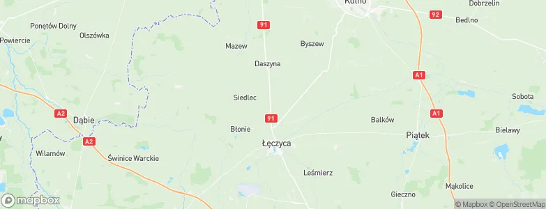 Powiat łęczycki, Poland Map