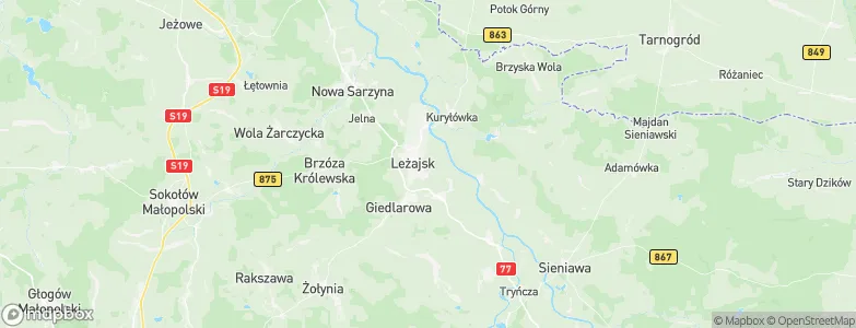 Powiat leżajski, Poland Map