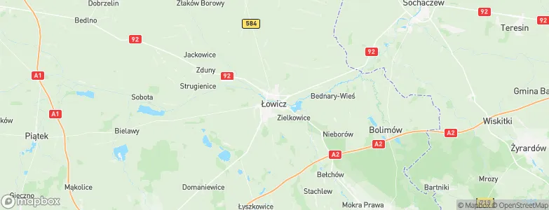 powiat Łowicki, Poland Map