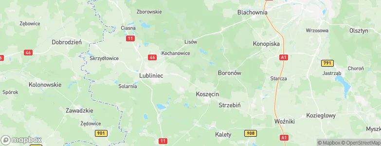 Powiat lubliniecki, Poland Map