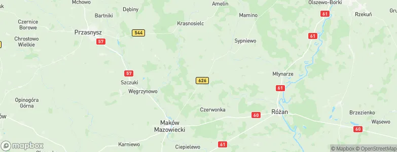 Powiat makowski, Poland Map