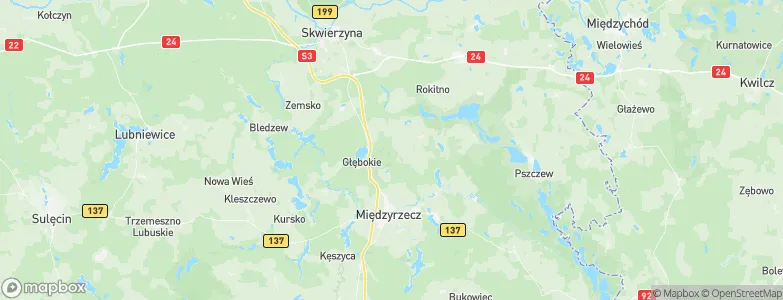 Powiat międzyrzecki, Poland Map