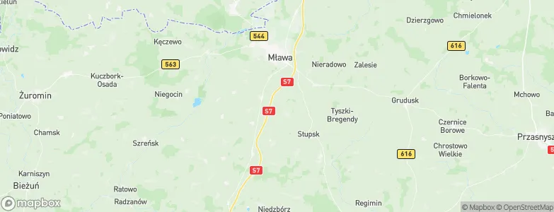 Powiat mławski, Poland Map