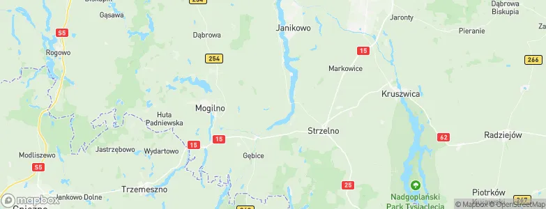 Powiat mogileński, Poland Map