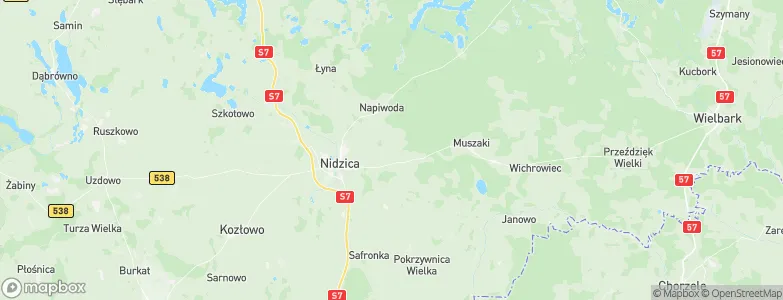 Powiat nidzicki, Poland Map