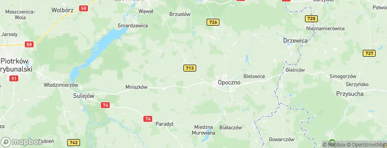 Powiat opoczyński, Poland Map