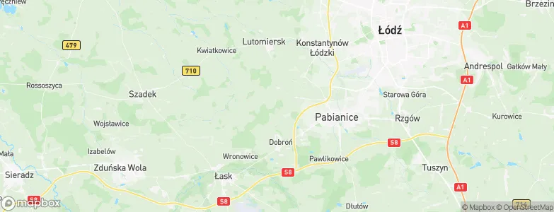 Powiat pabianicki, Poland Map