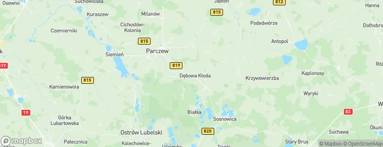 Powiat parczewski, Poland Map