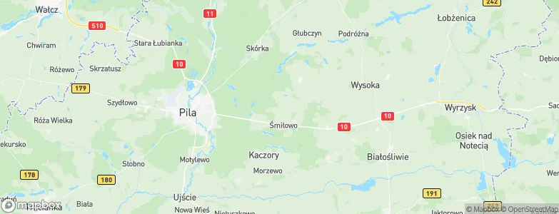 Powiat pilski, Poland Map