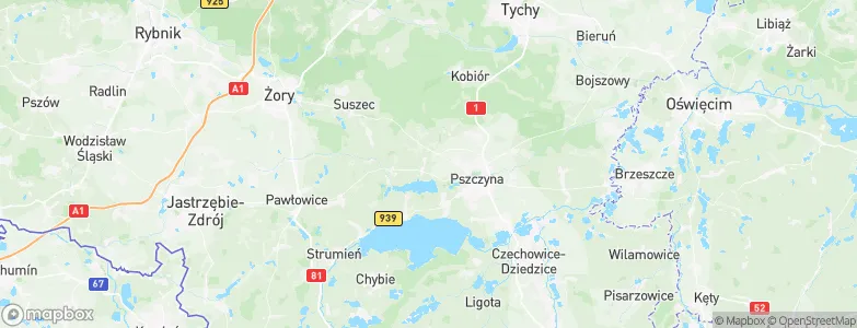 Powiat pszczyński, Poland Map