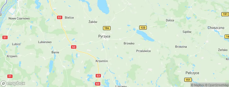 Powiat pyrzycki, Poland Map