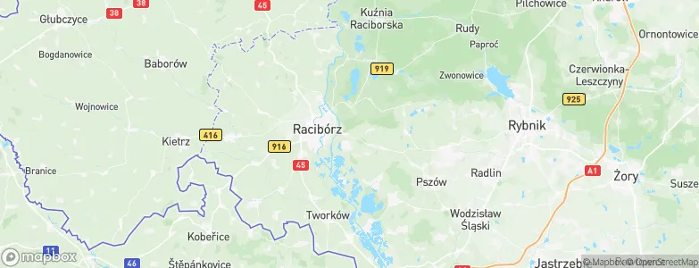 Powiat raciborski, Poland Map