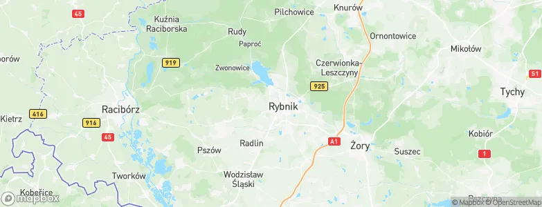 Powiat rybnicki, Poland Map