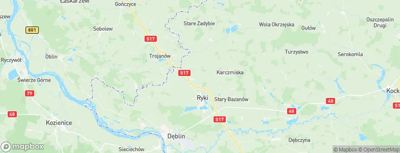 Powiat rycki, Poland Map