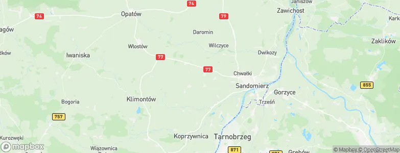 Powiat sandomierski, Poland Map