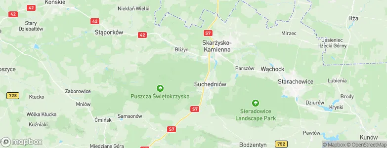 Powiat skarżyski, Poland Map
