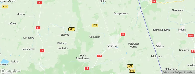 Powiat sokólski, Poland Map