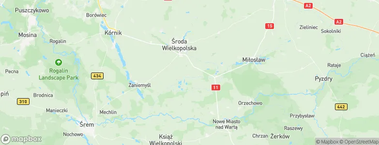 Powiat średzki, Poland Map