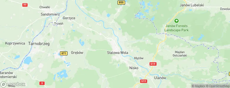 Powiat stalowowolski, Poland Map