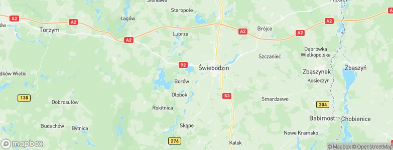 Powiat świebodziński, Poland Map