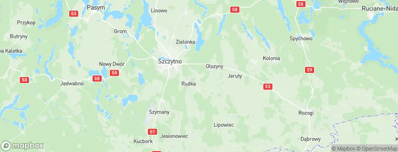 Powiat szczycieński, Poland Map