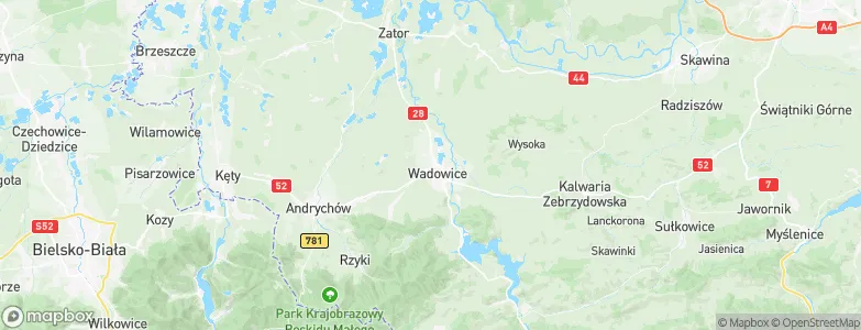 Powiat wadowicki, Poland Map