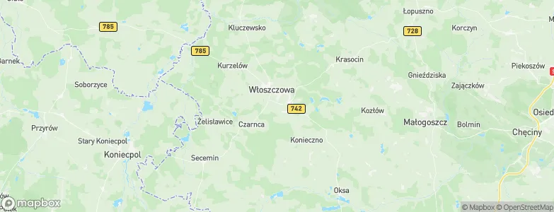Powiat włoszczowski, Poland Map