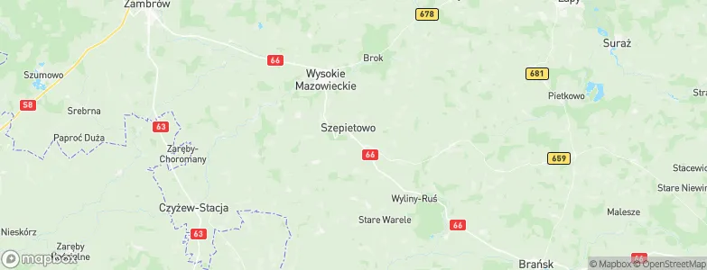 Powiat wysokomazowiecki, Poland Map