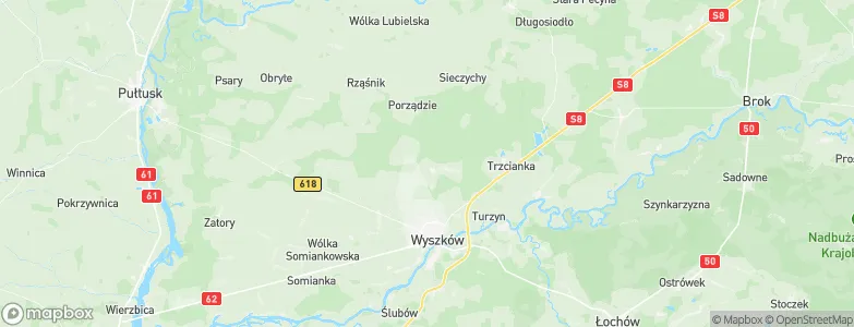 Powiat wyszkowski, Poland Map