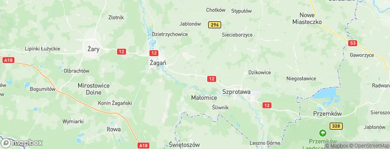Powiat żagański, Poland Map