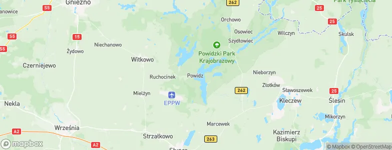Powidz, Poland Map
